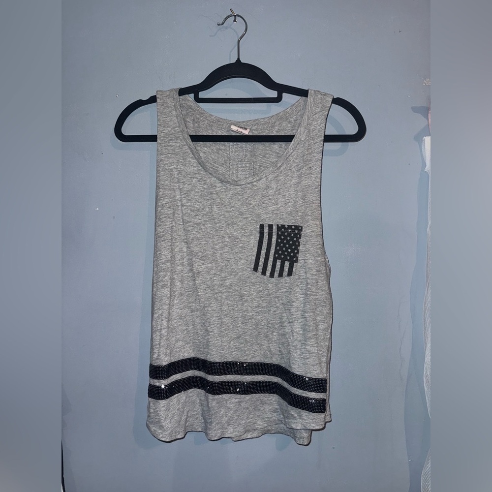 Victoria's Secret Heather Gray Tank with Black Details - Picture 1 of 3